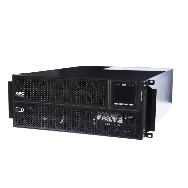 APC Smart-UPS On-Line, 5kVA/5kW, Rack/Tower, 230V, 2x IEC C13+1x IEC C19+Hard wire 3-wire (H+N+E) izejas, tīkla karte, bez sliežu komplekta