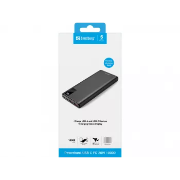 Pārnēsājams akumulators Sandberg Powerbank USB-C PD 20W 10000, 10000 mAh
