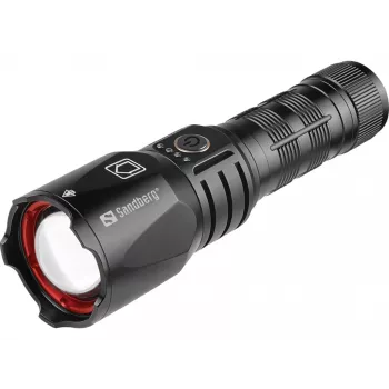 Sandberg Survivor Torch Powerbank 5000 kabatas lukturis, 5000 mAh, melns, alumīnijs