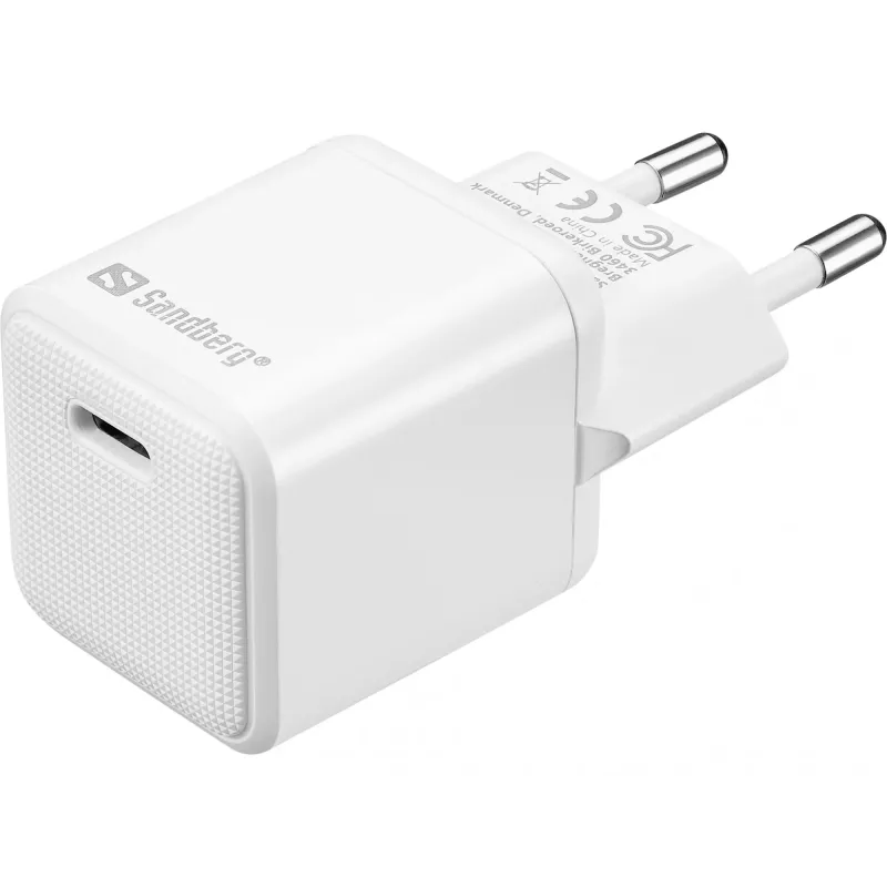 Sandberg USB-C AC Lādētājs PD20W SAVER, Iekštelpu, AC, 12 V, 3 A, Balts
