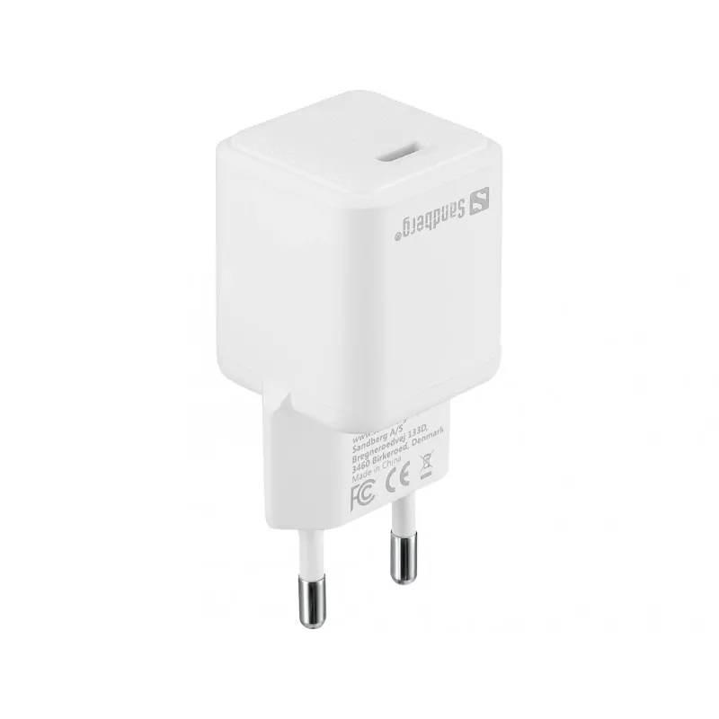 Sandberg USB-C AC Lādētājs PD20W SAVER, Iekštelpu, AC, 12 V, 3 A, Balts