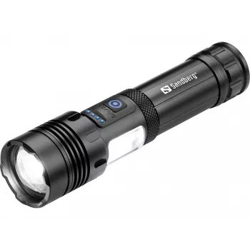 Sandberg Survivor 7in1 Torch Powerbank 5000, rokas lukturis, melns, alumīnijs, LED, 2 lampas, 200 lm