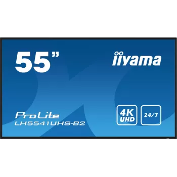 iiyama LH5541UHS-B2 Signage Displejs Kioska dizains 138.7 cm (54.6 collu) LCD 500 cd/m² 4K Ultra HD Melns Iebūvēts procesors 24/7