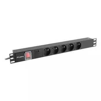 PDU Lanberg PDU-05E-0200-BK 5 AC kontaktligzdas 1U Melns