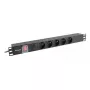 PDU Lanberg PDU-05E-0200-BK 5 AC kontaktligzdas 1U Melns