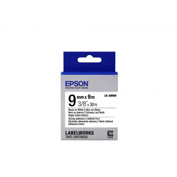 Epson LK-3WBW lentes kasetne ar stipru lipīgo slāni, melns/balts, 9 mm (9 m)
