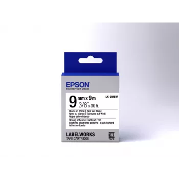 Epson LK-3WBW lentes kasetne ar stipru lipīgo slāni, melns/balts, 9 mm (9 m)