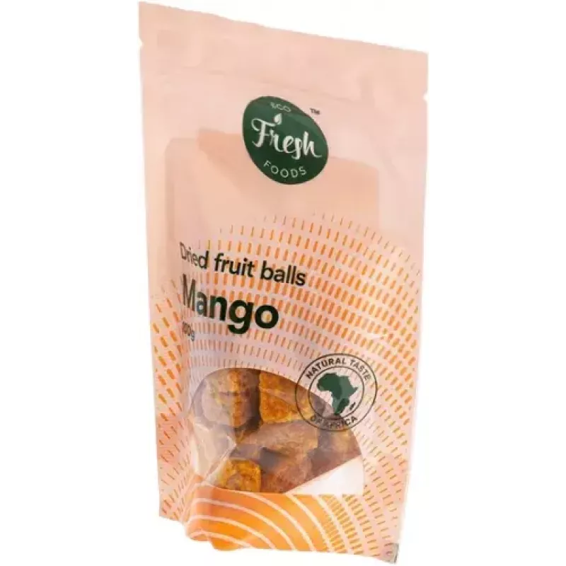 Žāvētu mango kubiņi 100 g, Eco fresh foods – uzkoda, sastāvdaļa cepšanai un pārslām