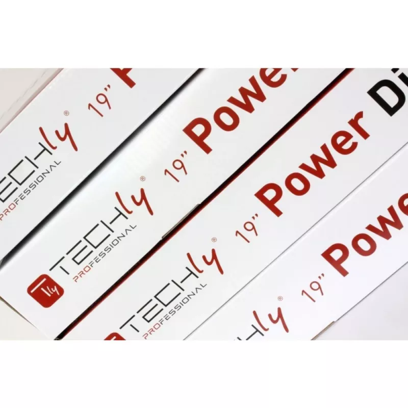 Techly 023776 19 collu 1U Rack PDU, 12x C13 ligzdas, C20 kontaktdakša, slēdzis, 2 m, melnā krāsā