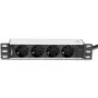Techly I-CASE M10-4D strāvas sadales bloks (PDU) 4 kontaktligzdas 1U Melns, Sudrabs