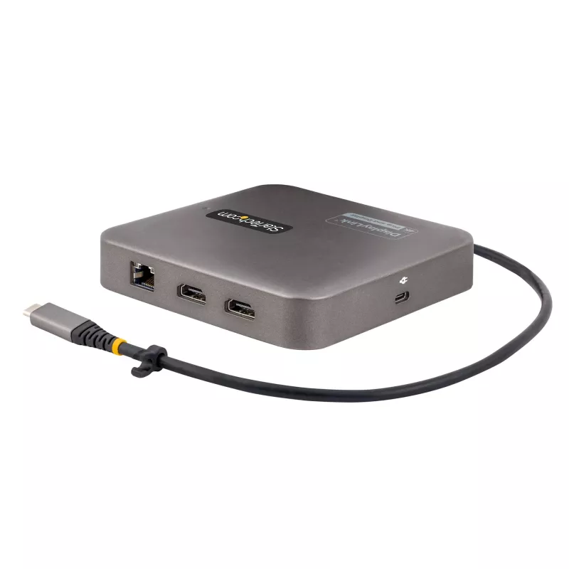 StarTech.com USB-C dokstacija, divi 4K 60Hz HDMI, saderīga ar MacBook Pro (M1/M2/M3/M4) un Windows, USB-A/USB-C 10Gbps centrmezgls, 100W Power Delivery, GbE, SD, 56cm kabelis