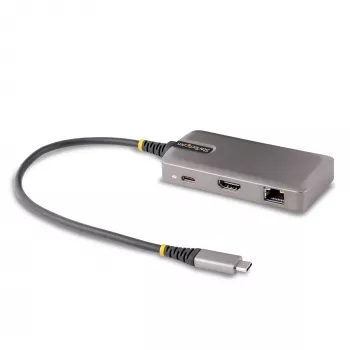 StarTech.com USB-C daudzportu adapteris - 4K 60Hz HDMI - HDR - 2 portu 5Gbps USB 3.0 centrmezgls - 100W Power Delivery caurvads - GbE - Chromebook sertificēts - Windows/macOS