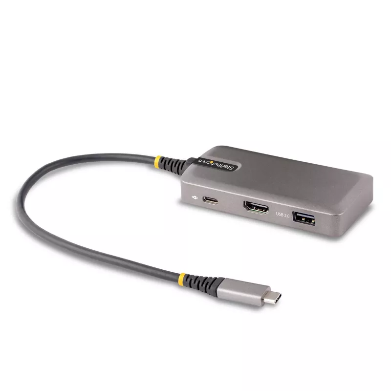 StarTech.com USB-C daudzportu adapteris - 4K 60Hz HDMI ar HDR - 3 portu USB centrmezgls - 100W Power Delivery caurvads - saderīgs ar Chromebook