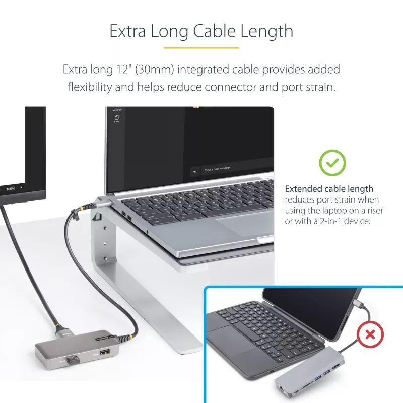 StarTech.com USB-C daudzportu adapteris - 4K 60Hz HDMI ar HDR - 3 portu USB centrmezgls - 100W Power Delivery caurvads - saderīgs ar Chromebook