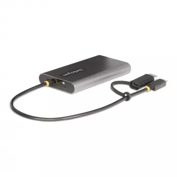 StarTech.com USB-C uz Diviem HDMI Adapteris - USB-C vai A uz 2x HDMI - 4K 60Hz - 100W Barošanas Padeves Caurlaide - 1ft (30cm) Iebūvēts Kabelis - USB uz HDMI Daudzmonitoru Pārveidotājs Klēpjdatoram - TAA