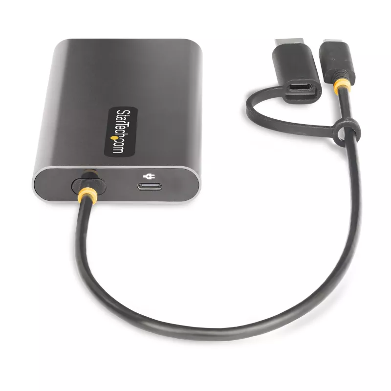 StarTech.com USB-C uz Diviem HDMI Adapteris - USB-C vai A uz 2x HDMI - 4K 60Hz - 100W Barošanas Padeves Caurlaide - 1ft (30cm) Iebūvēts Kabelis - USB uz HDMI Daudzmonitoru Pārveidotājs Klēpjdatoram - TAA