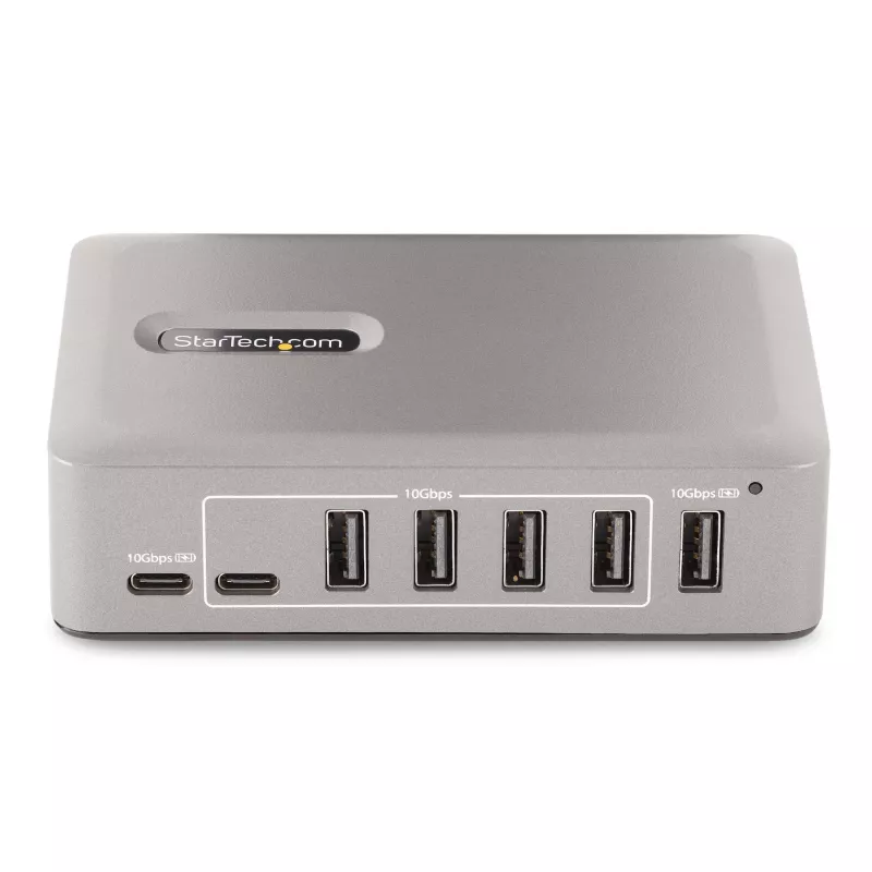 StarTech.com 10 portu USB-C centrmezgls - 8x USB-A/2x USB-C - pašbarots ar 65W barošanas bloku - USB 3.1 10Gbps - galda/klēpjdatora USB centrmezgls ar USB-IF sertificētu 3 pēdu bloķējošu kabeli