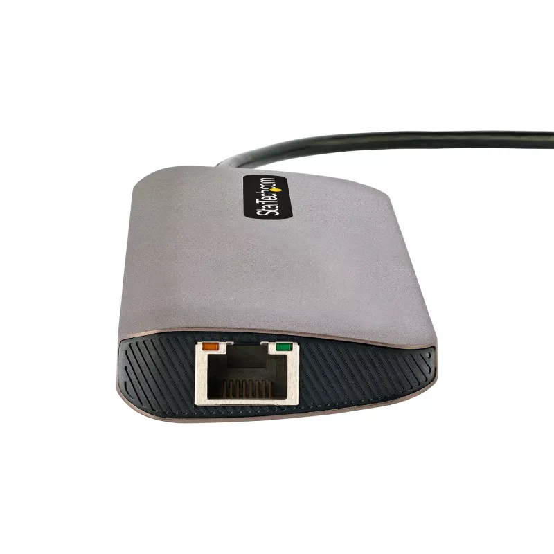 StarTech.com USB-C daudzportu adapteris 4K 60Hz HDMI video, 3 portu 5Gbps USB-A centrmezgls, 100W USB barošanas padeves caurlaide/GbE/SD/MicroSD, 30 cm kabelis, ceļojuma klēpjdatora dokstacija