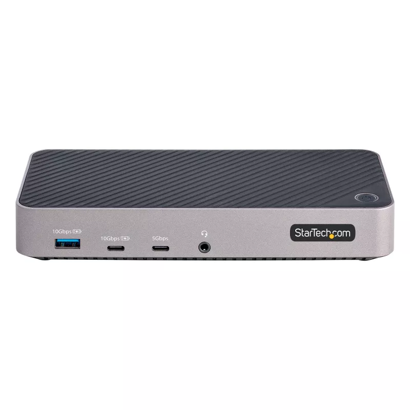 StarTech.com USB-C Trīskāršā 4K Dokošanas Stacija - HDMI/DP Trīskāršais 4k USB-C Dokstacija - 5x USB Hubs - GbE - 100W PD - Universāla Vairāku Monitoru Dokošanas Stacija - Thunderbolt 3/4 Saderīga