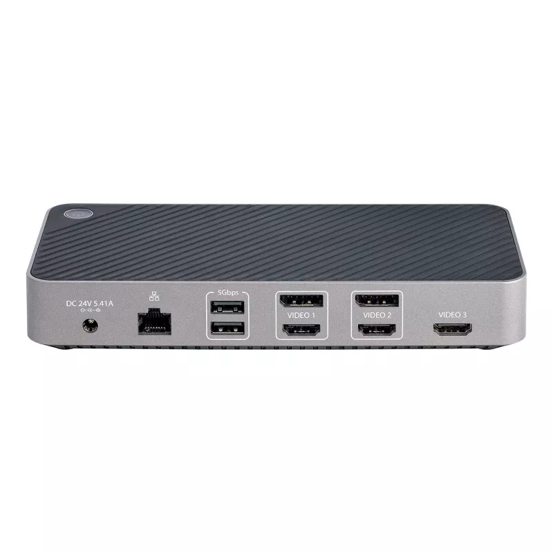 StarTech.com USB-C Trīskāršā 4K Dokošanas Stacija - HDMI/DP Trīskāršais 4k USB-C Dokstacija - 5x USB Hubs - GbE - 100W PD - Universāla Vairāku Monitoru Dokošanas Stacija - Thunderbolt 3/4 Saderīga