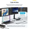 StarTech.com USB-C Trīskāršā 4K Dokošanas Stacija - HDMI/DP Trīskāršais 4k USB-C Dokstacija - 5x USB Hubs - GbE - 100W PD - Universāla Vairāku Monitoru Dokošanas Stacija - Thunderbolt 3/4 Saderīga