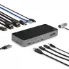 StarTech.com USB-C Trīskāršā 4K Dokošanas Stacija - HDMI/DP Trīskāršais 4k USB-C Dokstacija - 5x USB Hubs - GbE - 100W PD - Universāla Vairāku Monitoru Dokošanas Stacija - Thunderbolt 3/4 Saderīga