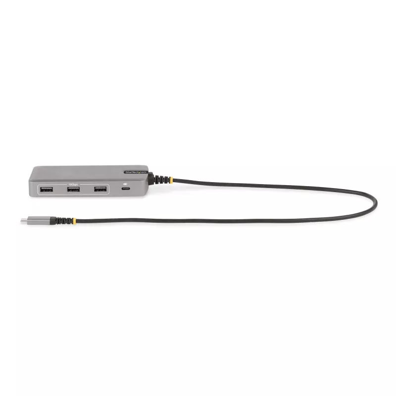 StarTech.com USB-C trīs monitoru daudzportu adapteris, Divi 4K 60Hz + 4K 30Hz HDMI un DisplayPort, 3 portu USB 10Gbps centrmezgls, 100W PD caurlaide, GbE, ceļojumu dokstacija, Windows un ChromeOS