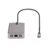 StarTech.com USB-C trīs monitoru daudzportu adapteris, Divi 4K 60Hz + 4K 30Hz HDMI un DisplayPort, 3 portu USB 10Gbps centrmezgls, 100W PD caurlaide, GbE, ceļojumu dokstacija, Windows un ChromeOS