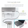 StarTech.com USB-C trīs monitoru daudzportu adapteris, Divi 4K 60Hz + 4K 30Hz HDMI un DisplayPort, 3 portu USB 10Gbps centrmezgls, 100W PD caurlaide, GbE, ceļojumu dokstacija, Windows un ChromeOS