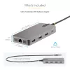 StarTech.com USB-C trīs monitoru daudzportu adapteris, Divi 4K 60Hz + 4K 30Hz HDMI un DisplayPort, 3 portu USB 10Gbps centrmezgls, 100W PD caurlaide, GbE, ceļojumu dokstacija, Windows un ChromeOS