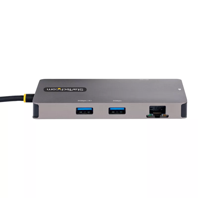StarTech.com USB-C daudzportu adapteris, divi HDMI video, 4K 60Hz, 2 portu 5Gbps USB-A centrmezgls, 100W jaudas padeves caurlaide/GbE/SD/MicroSD, 30 cm kabelis, ceļojumu dokstacija, klēpjdatora dokstacija