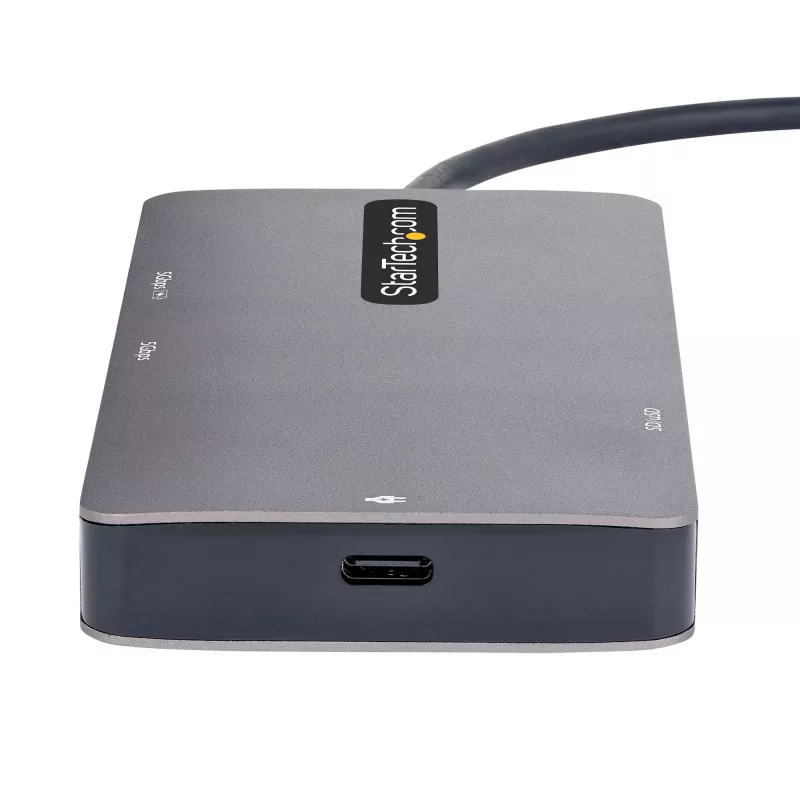 StarTech.com USB-C daudzportu adapteris, divi HDMI video, 4K 60Hz, 2 portu 5Gbps USB-A centrmezgls, 100W jaudas padeves caurlaide/GbE/SD/MicroSD, 30 cm kabelis, ceļojumu dokstacija, klēpjdatora dokstacija
