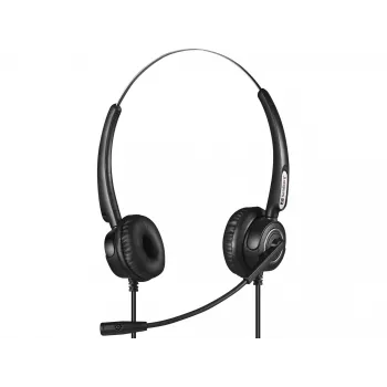 Sandberg USB+RJ9/11 Headset Pro Stereo, vadu austiņas, birojam/zvanu centram, 20 - 7000 Hz, melna