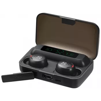 Sandberg Wireless Earbuds + Powerbank, TWS, 20 - 20000 Hz, Zvani/Mūzika, Austiņas, Melns