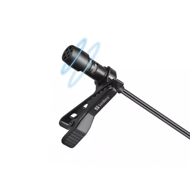 Sandberg Streamer USB Klipšu Mikrofons, Lavalier, -38 dB, 50-18000 Hz, 16 bit, 48 kHz, 84 dB