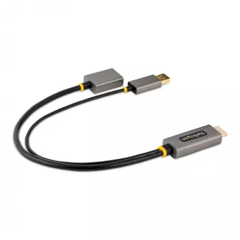 StarTech.com 1ft (30cm) HDMI–DisplayPort adaptera kabelis, aktīvs 4K 60Hz HDMI 2.0 uz DP 1.2 pārveidotājs, HDR, USB barošana, HDMI avots uz DisplayPort monitoru klēpjdatoriem/PC