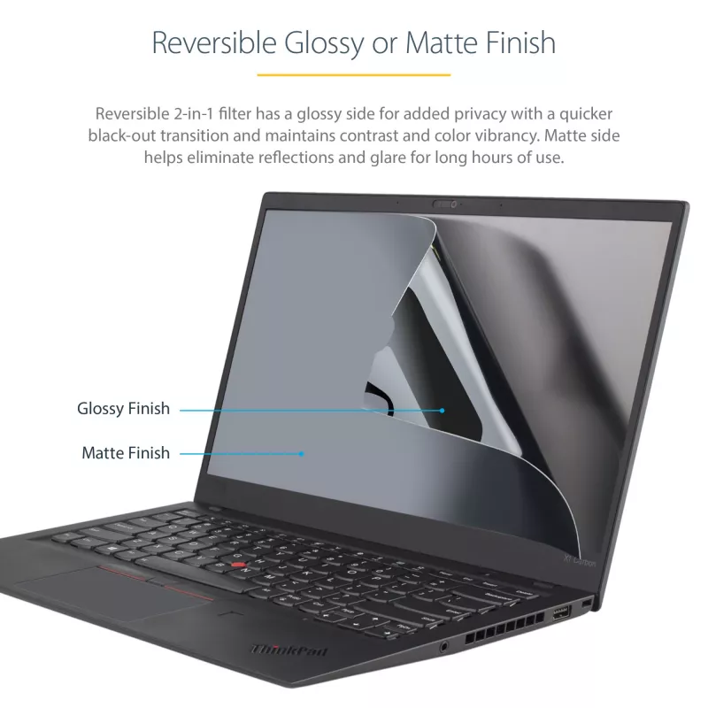 StarTech.com 13.3 collu klēpjdatora privātuma ekrāns - pretatspīduma filtrs platekrāna (16:9) displejiem - ekrāna aizsargs ar 51% zilās gaismas samazinājumu - abpusēji matēts/spīdīgs