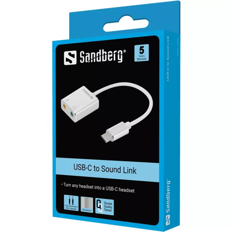 Sandberg USB-C to Sound Link ārējā skaņas karte
