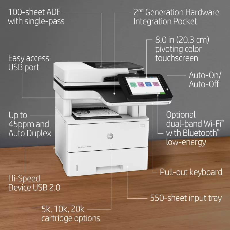 HP LaserJet Enterprise MFP M528dn, lāzera, vienkrāsas drukāšana, 1200 x 1200 DPI, A4, tiešā drukāšana, melns, balts