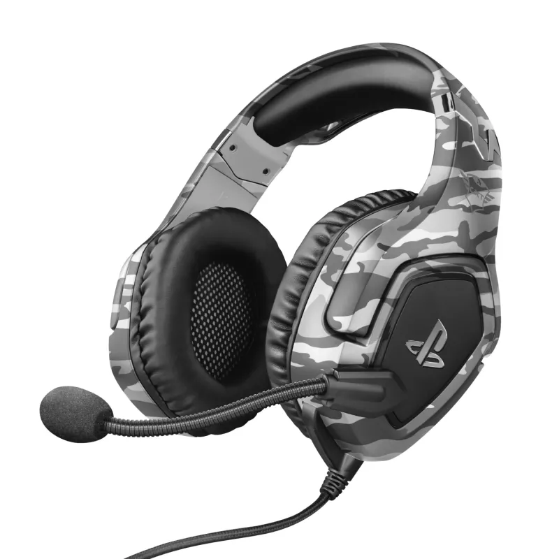 Trust GXT 488 Forze PS4 austiņas, vadu, galvas saite, spēlēm, melna, pelēka