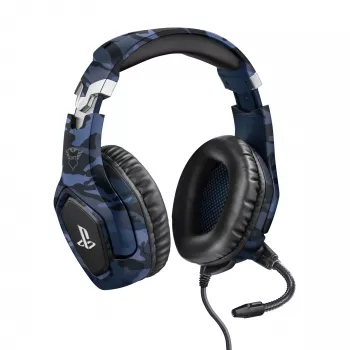 Trust GXT 488 Forze PS4 austiņas ar vadu, galvas saiti, spēlēm, melna, zila