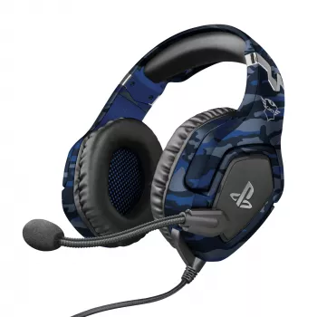 Trust GXT 488 Forze PS4 austiņas ar vadu, galvas saiti, spēlēm, melna, zila