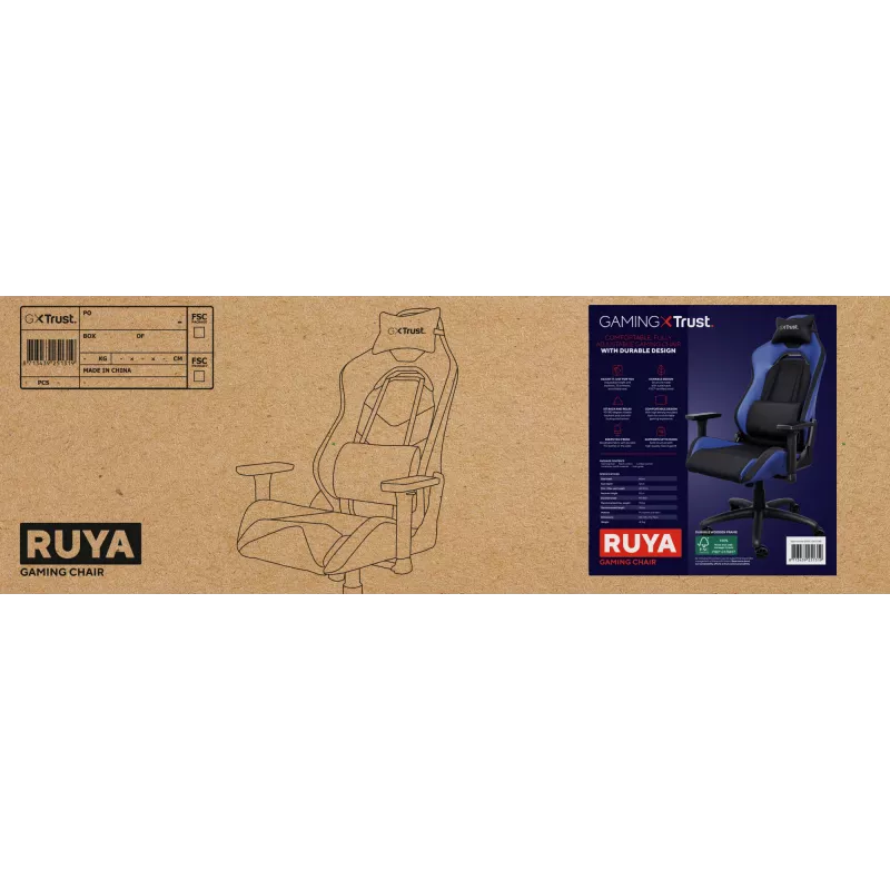 Trust GXT 714 RUYA Universāla spēļu krēsla Melns, Zils