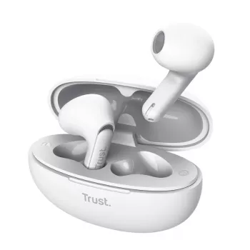 Trust Yavi TWS austiņas, True Wireless Stereo, iebūvētas, zvaniem/mūzikai, Bluetooth, USB Type-C, balta