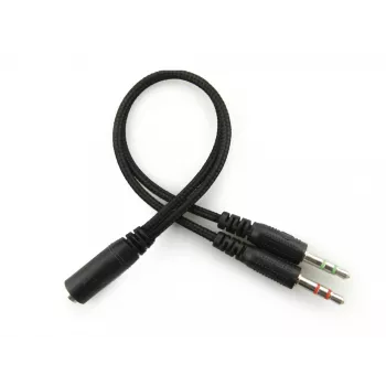 Sandberg MiniJack Headset Saver, vadu austiņas ar mikrofonu, zvaniem/mūzikai, 20-20000 Hz, 71 g, melnas