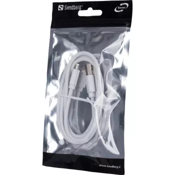 Sandberg MicroUSB Sync/Charge 1m SAVER, 1 m, Micro-USB A, USB A, Balts