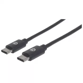Manhattan USB-C uz USB-C kabelis, 3m, Vīrietis-Vīrietis, Melns, 480 Mbps (USB 2.0), Hi-Speed USB, Mūža garantija