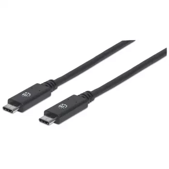 USB-C kabelis Manhattan USB31C5C1M 1m vīrietis-vīrietis melns