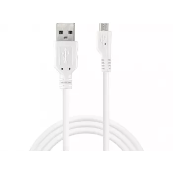Sandberg USB-A uz Micro-USB lādēšanas un sinhronizācijas kabelis, 1 m, balts