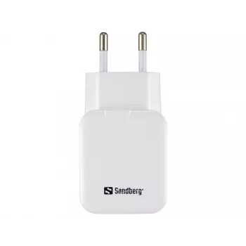 Sandberg AC lādētājs Dual USB 2.4+1A EU, iekštelpu, maiņstrāva, USB, 5 V, melns, balts